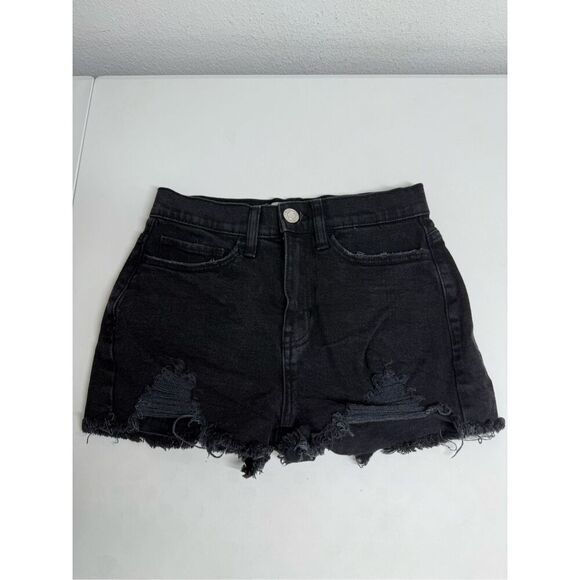 SO Jean Shorts Womens 11/25 Black Cut-off Distressed Raw Hem - Picture 1 of 7